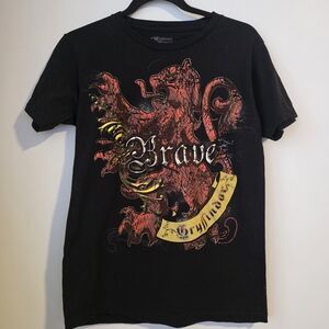 Harry Potter Gryffindor Brave Black Tee 100% Cotton | Small